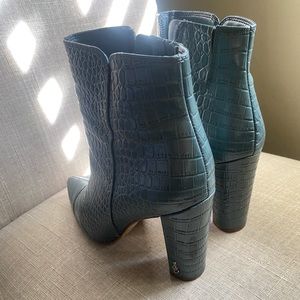 Green Leather Sam Edelman “Crocodile” Boots